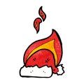 cartoon flaming christmas hat
