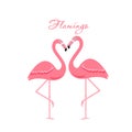 Cartoon flamingo bird. Royalty Free Stock Photo