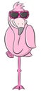 Cartoon flamingo with sunglasses Royalty Free Stock Photo