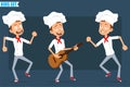 Cartoon flat chef cook boy character vector set Royalty Free Stock Photo