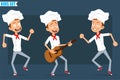 Cartoon flat chef cook boy character vector set