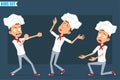 Cartoon flat chef cook boy character vector set Royalty Free Stock Photo