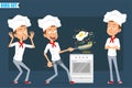 Cartoon flat chef cook boy character vector set Royalty Free Stock Photo