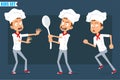 Cartoon flat chef cook boy character vector set Royalty Free Stock Photo