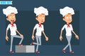 Cartoon flat chef cook boy character vector set Royalty Free Stock Photo