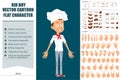 Cartoon flat chef cook boy character vector set Royalty Free Stock Photo