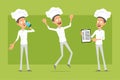 Cartoon flat chef cook man character vector set Royalty Free Stock Photo