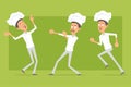 Cartoon flat chef cook man character vector set Royalty Free Stock Photo