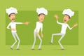 Cartoon flat chef cook man character vector set