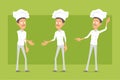 Cartoon flat chef cook man character vector set Royalty Free Stock Photo
