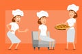 Cartoon flat chef cook woman character vector set Royalty Free Stock Photo