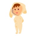 Cartoon flat child in a puppy costume. ÃÂ¡ute standing little baby