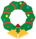 Cartoon flat Christmas wreath