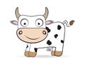 Cartoon flat cow vector farm animal illustration Royalty Free Stock Photo