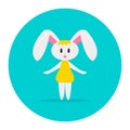 Cartoon flat cute smilling bunny. Design for easter.