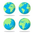 Cartoon flat earth planet set Royalty Free Stock Photo