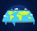 Cartoon flat earth Royalty Free Stock Photo