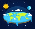 Cartoon flat earth Royalty Free Stock Photo