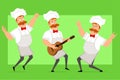 Cartoon flat fat chef cook man character vector