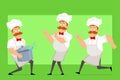 Cartoon flat fat chef cook man character vector Royalty Free Stock Photo