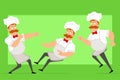 Cartoon flat fat chef cook man character vector Royalty Free Stock Photo