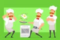 Cartoon flat fat chef cook man character vector Royalty Free Stock Photo