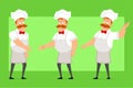 Cartoon flat fat chef cook man character vector Royalty Free Stock Photo