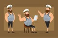 Cartoon flat fat sailor man character vector set Royalty Free Stock Photo