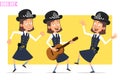 Cartoon funny british policeman girl character set