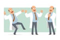 Cartoon flat funny fat doctor man character set Royalty Free Stock Photo