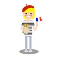 Cartoon flat illustration - French boy