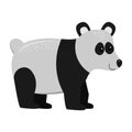 cartoon flat panda from side