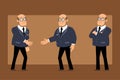 Cartoon flat professor man character vector set Royalty Free Stock Photo