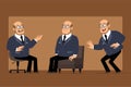 Cartoon flat professor man character vector set Royalty Free Stock Photo