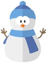 Cartoon flat snowman