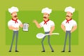 Cartoon flat strong chef cook man character set Royalty Free Stock Photo