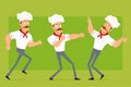 Cartoon flat strong chef cook man character set Royalty Free Stock Photo