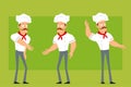 Cartoon flat strong chef cook man character set Royalty Free Stock Photo