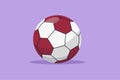 Cartoon flat style drawing football soccer ball icon. Black white ball symbol. Sport game logotype, template, sign, emblem. Soccer Royalty Free Stock Photo