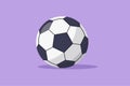 Cartoon flat style drawing football soccer ball icon. Black white ball symbol. Sport game logotype, template, sign, emblem. Soccer Royalty Free Stock Photo