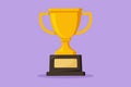 Cartoon flat style drawing gold cup award icon. Winner prize goblet. First place champion trophy reward. Success and business Royalty Free Stock Photo