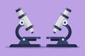 Cartoon flat style drawing microscope on school library to learn chemistry study. Back to school and education concept. Laboratory Royalty Free Stock Photo