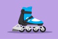 Cartoon flat style drawing modern rollerblades logotype, icon, symbol. Young teenager style roller skates. Inline skates sport.