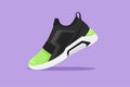 Cartoon Flat Style Drawing Running Colorful Shoes. Bright Sport Sneakers Symbol. Fitness Shoes For Training. Sports Shoes Logo.