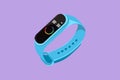 Cartoon flat style drawing smart band for fitness, run tracker. Digital smart fitness watch bracelet with touchscreen. Wristband