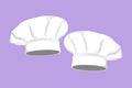Cartoon flat style drawing stylized chef uniform cap or hat for restaurant logo, label, flyer, sticker, icon, card, symbol. Cafe,