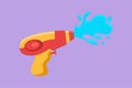 Cartoon flat style drawing of water gun for Songkran festival in Thailand. Logo for water festival with gun and water drops. Royalty Free Stock Photo