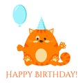 Cartoon flat style vector character happy birtday clip art illustration