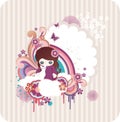 Cartoon floral background