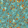 Cartoon floral seamless pattern